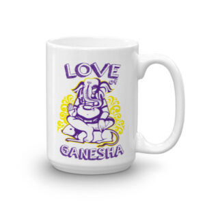 LOVE GANESH PURPLE YELLOW - CHAI / COFFEE MUG