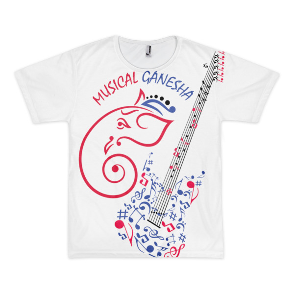 Musical Ganesha - Short sleeve men’s t-shirt (unisex)