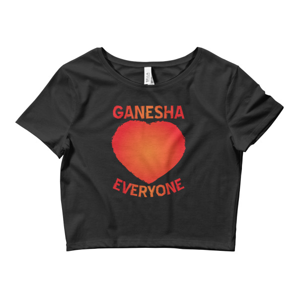 GANESHA LOVES EVERYONE RED Women’s Crop Tee