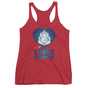 GANESH LOVES EVERYONE BLUE HEART Women's tank top